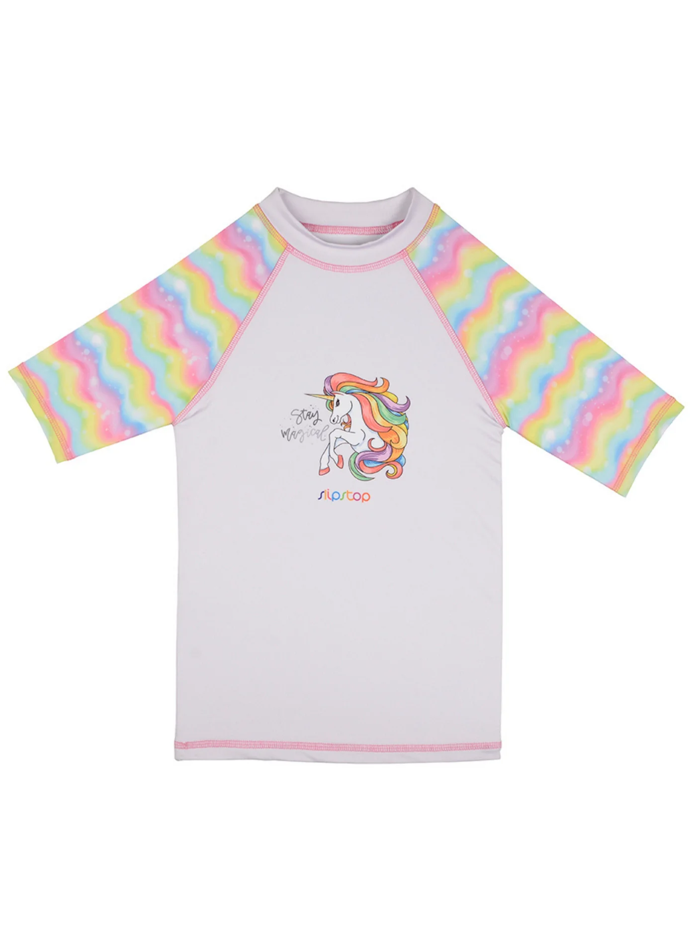 Slipstop Junior Rashguard Premium UV Protection Swim Shirt for Kids (Multicolor, 128 cm) 0roxx