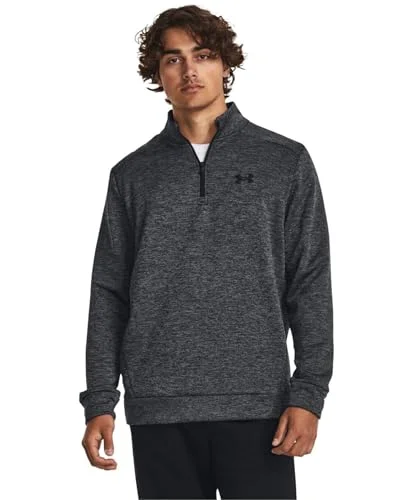 Premium Athletic Quarter Zip Pullover Fleece Sweatshirt (Black, Large) ex1kd