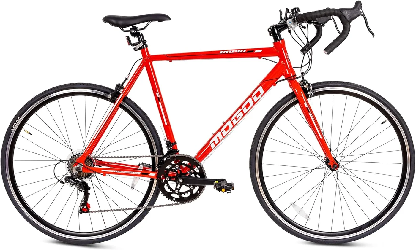MOGOO Rapid 700C Road Bike Lightweight Aluminum Alloy Frame (14 Speed, Red, 700C) x3em4