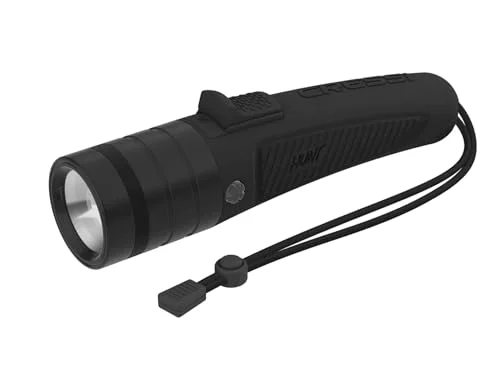 Underwater LED Flashlight 1600 Lumens High-Intensity Waterproof Dive Light for Scuba Diving and Spearfishing (Black, 1600 Lumens) 1r20d