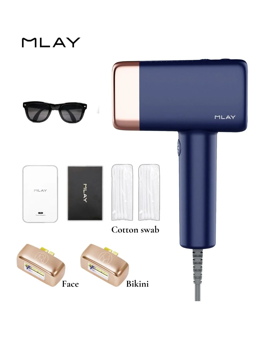 MLAY T14 IPL Hair Removal Device with Ice Cooling Technology for Full Body and Face (3 Lamp Heads, 500,000 Flashes) 35ne2
