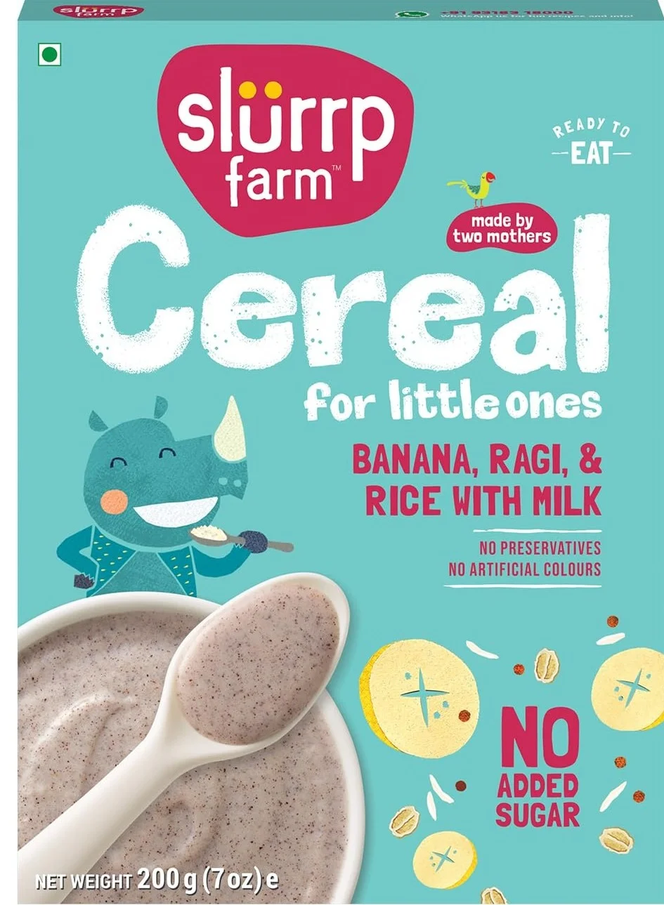 Slurrp Farm Instant Multigrain Cereal with Ragi Rice and Banana (200g) dudna