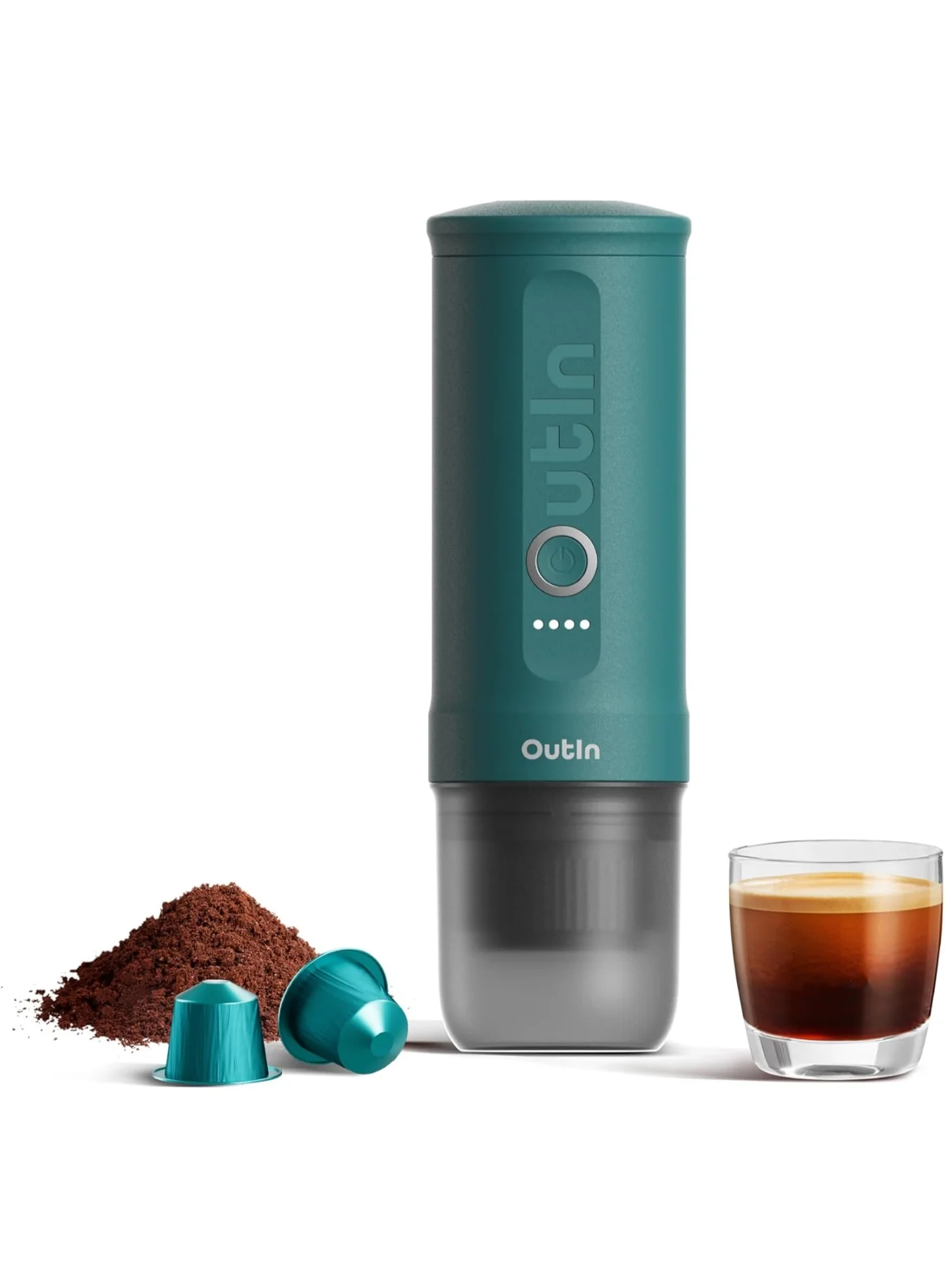 Portable Espresso Machine Premium Handheld Coffee Maker for Travel and Camping (Teal, 80 mL) dw9a7