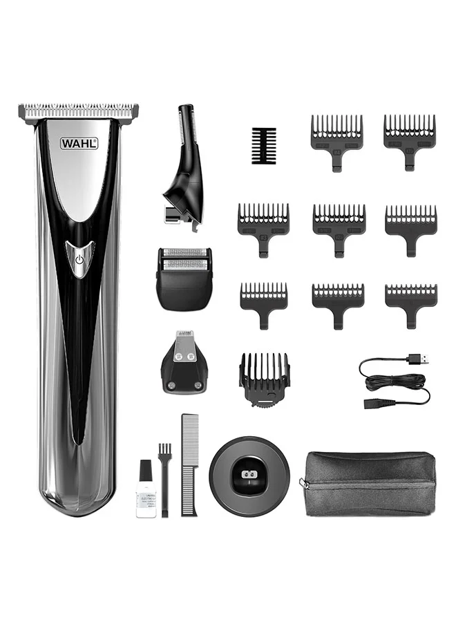 Elite 8-in-1 Professional Multigroomer Full Body Trimmer with Washable Blades (Silver, 1 Unit) l7iun