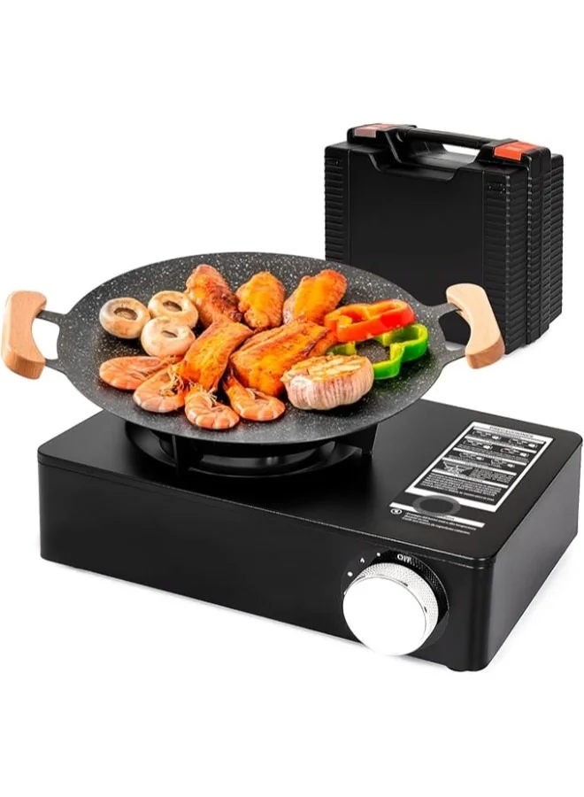 YanChuan Portable Camping Stove High Output Windproof Single Burner Gas Cooker for Outdoor Cooking and Backpacking (34 cm x 28 cm) c2c8j