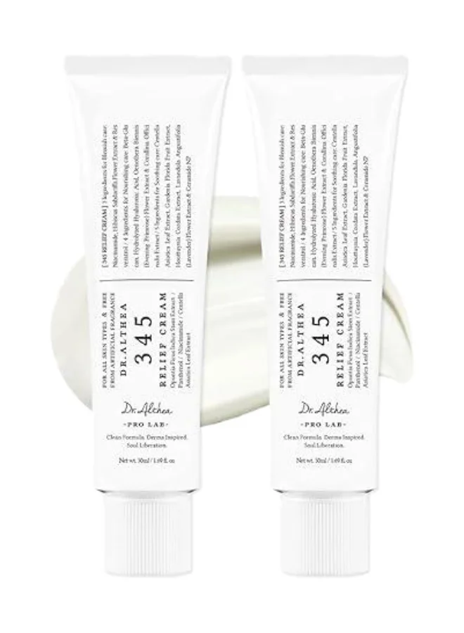 Dr.althea 345 Relief Cream Daily Face Moisturizer with Niacinamide and Panthenol for Soothing and Hydration (All Skin Types, 100 mL, Pack of 2) qm3xk