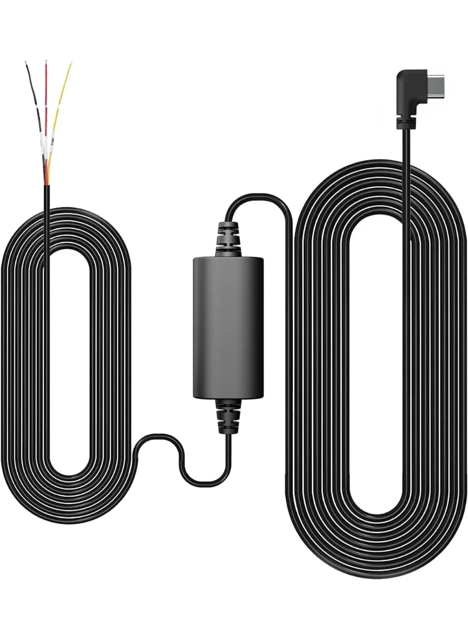 Premium Type-C Dash Cam Hardwire Kit 24-Hour Parking Monitoring Power Cable for Vehicle Surveillance (3.5 Meters) i99ms