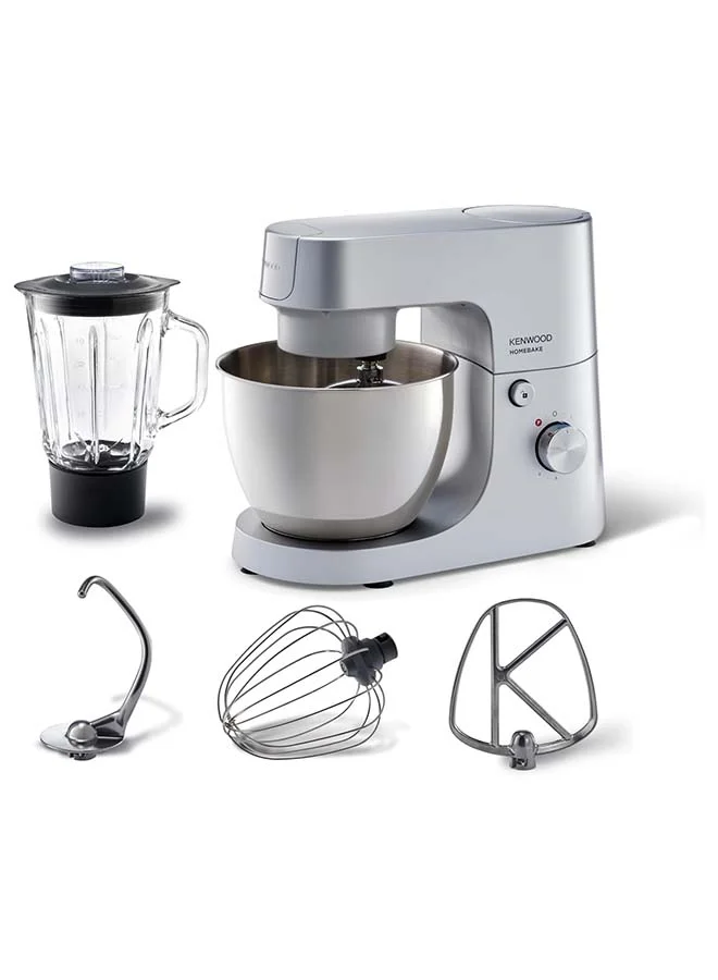 HOMEBAKE Stand Mixer Kitchen Machine with 5L Stainless Steel Bowl and 1400W Motor (Silver, 5 L) poao7