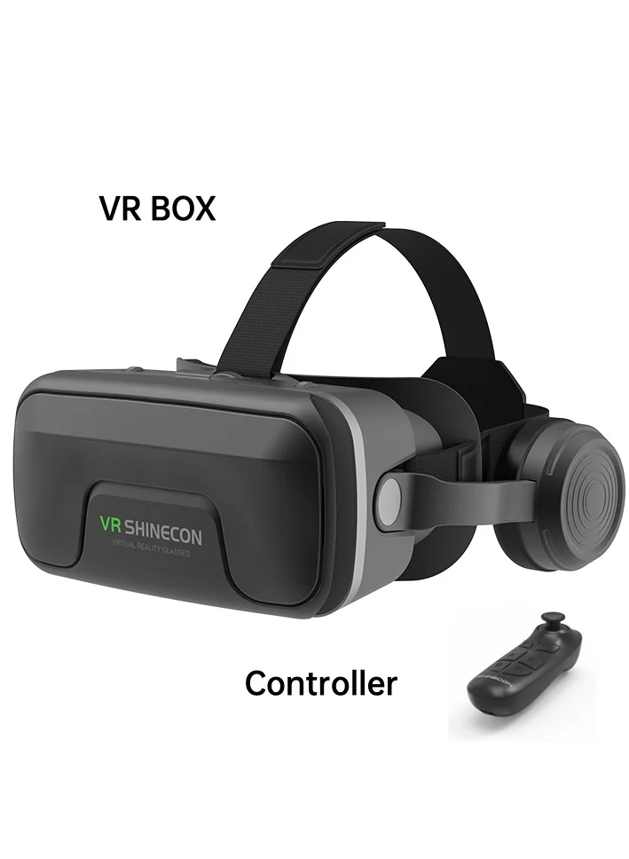 Premium 3D Virtual Reality Headset with Controller for Immersive Gaming and Movies (Compatible with 5.5-7.2 inch Smartphones) kro8l
