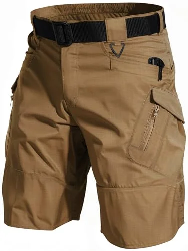 AUTIWITUA Mens Tactical Cargo Hiking Shorts Quick Dry Waterproof Work Pants with Multi Pockets (Black, XL) q1k7v