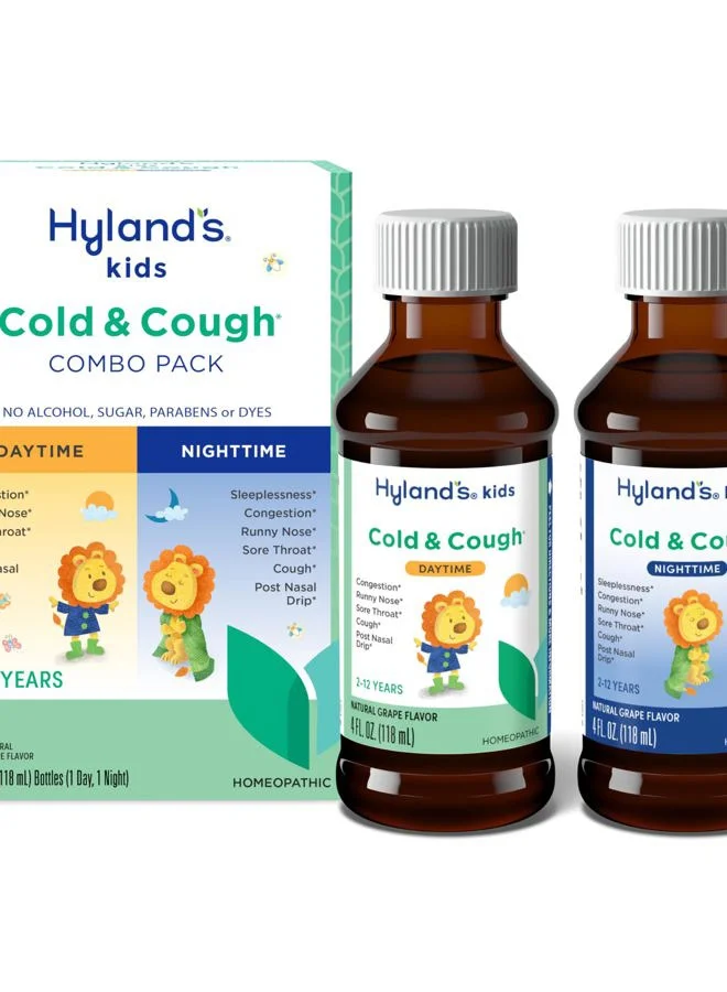Hyland's Kids Cold and Cough Relief Day and Night Combo Pack (Grape Flavor, 236 mL) vwk1v