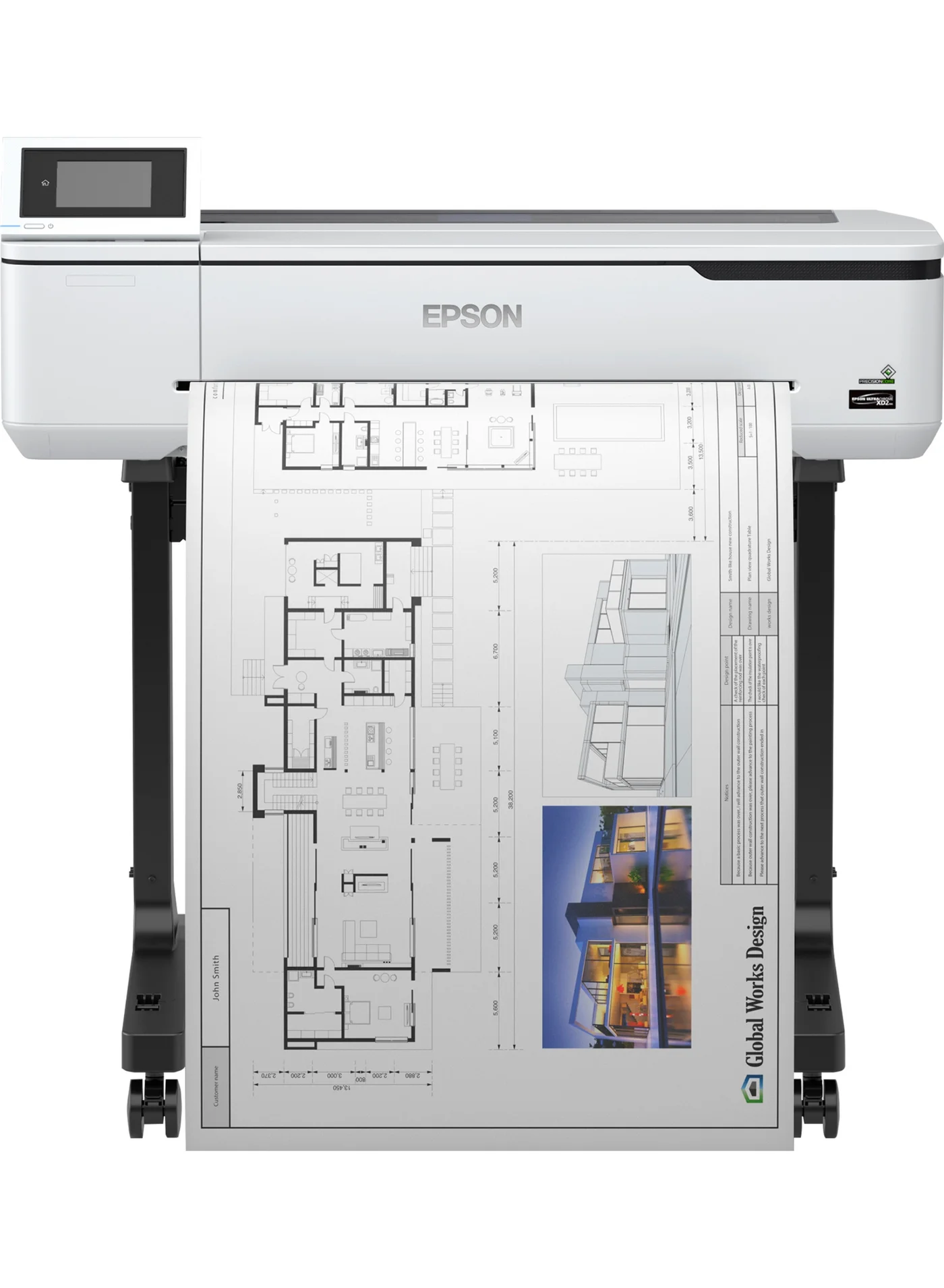 Professional Large Format Wireless Printer with Stand (White, 24-inch) qsume