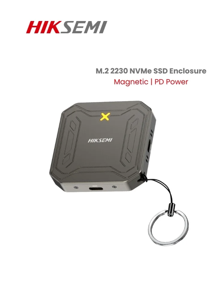 HIKSEMI Magnetic M.2 SSD Enclosure MGS1 with Cooling Fan and 100W PD Power Transfer (USB 3.2 Gen2, LED Indicator) 40ytq