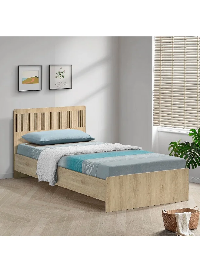 Home Box Premium Wooden Bed Frame Oak Finish (90x200 cm) Single Bed for Bedroom me26n