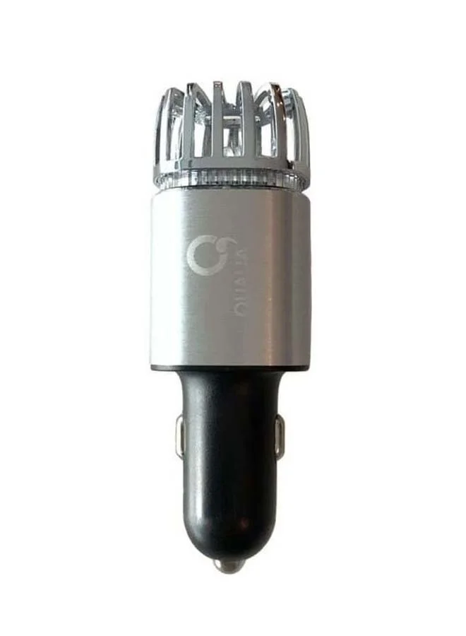 Qualia 2-In-1 Car Air Purifier and Dual USB Car Charger (Premium Portable Interior Air Freshener, 12V) ye4t8