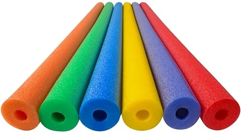 Premium Foam Pool Noodles Set (6 Pack, Multi-Color) Large Floating Swim Training Aid for Water Exercise and Craft Projects 2wzrx