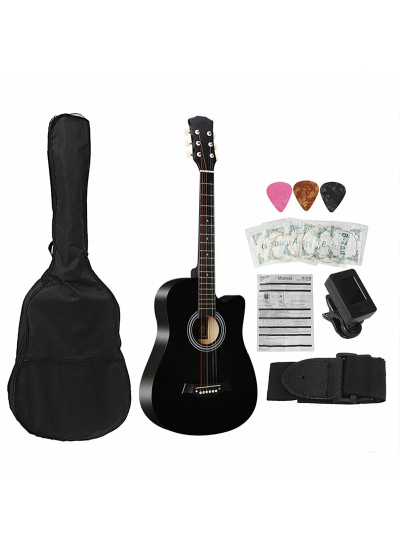 Sharpdo 38 Inch Classical Guitar Starter Kit Premium Wood Acoustic Instrument Set with Gig Bag Tuner Picks and Strap for Beginners Adults and Kids k69or