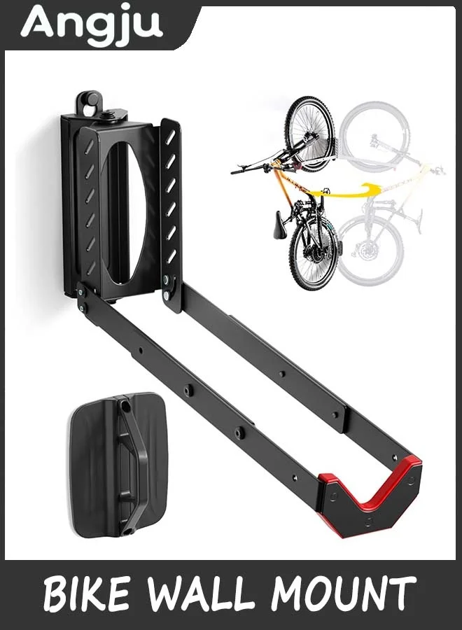 Angju Swivel Bike Wall Mount Heavy-Duty Garage Storage Rack (Space-Saving, 35kg Capacity) lxn0p