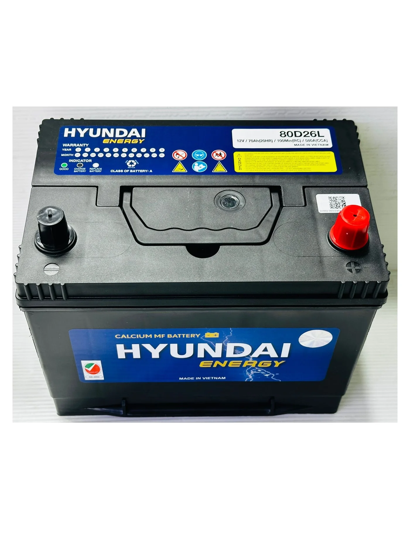 HYUNDAI Maintenance-Free Car Battery 12V 70Ah 80D26L-MF Premium Automotive Power Source jplvw