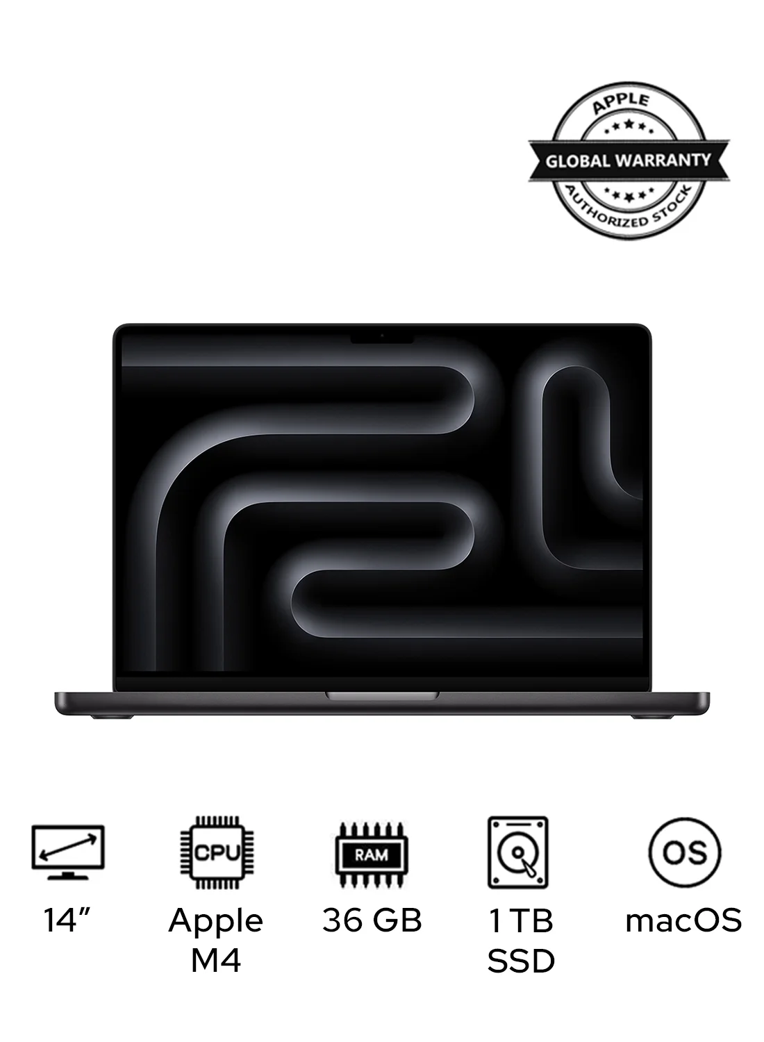 Premium Smart Laptop Pro 14.2 Inch Display High-Performance Computing Workstation (Space Black, 36GB RAM, 1TB SSD) rbpch