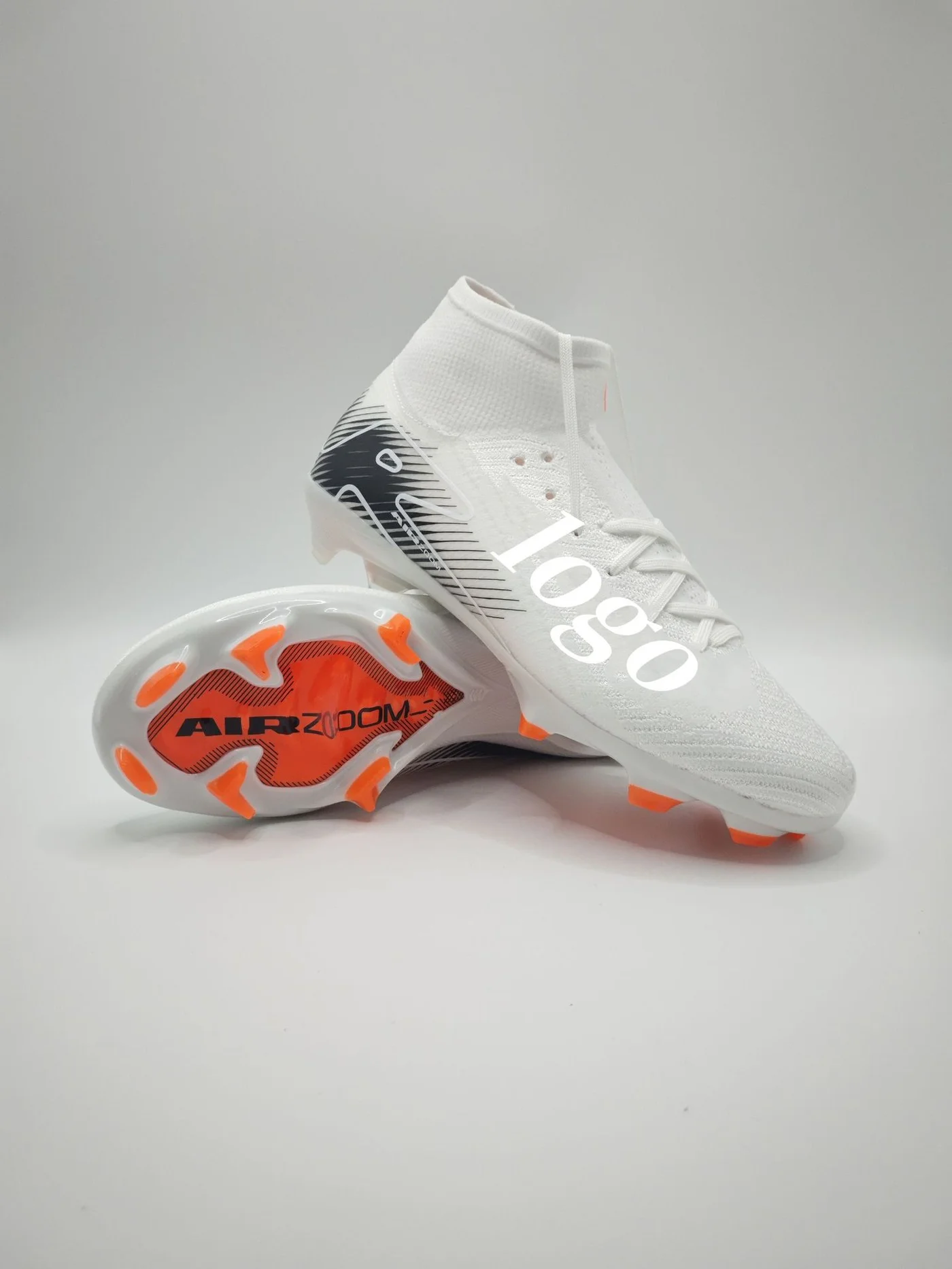 Professional High-Top Football Boots Firm Ground Cleats for Men and Women (Black, 42 EU) jil22