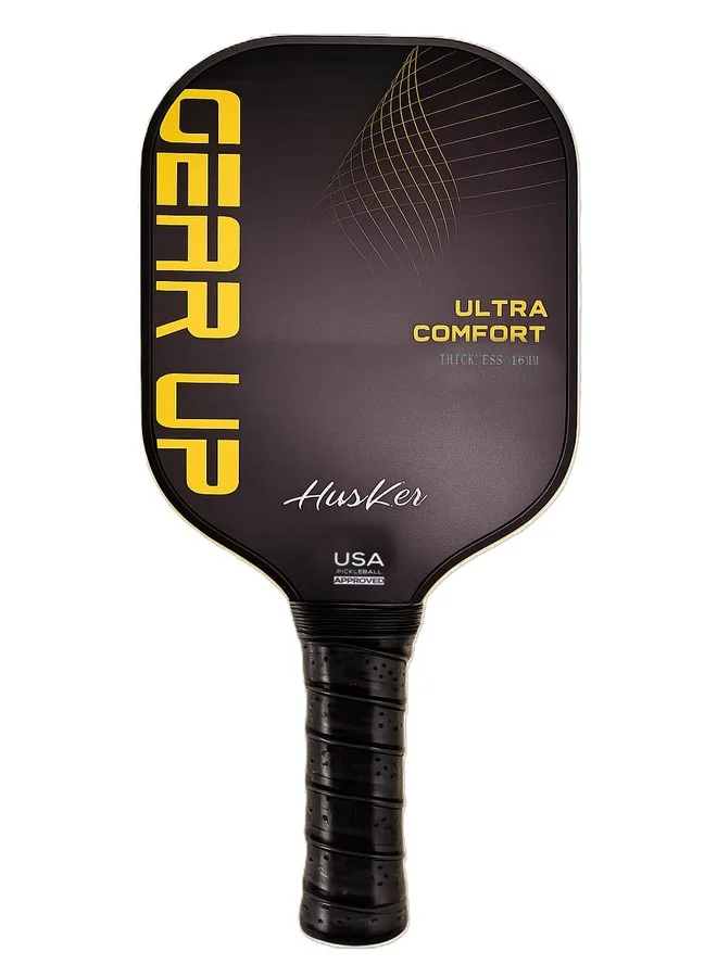 Husker Professional RAW Carbon Fiber Pickleball Paddle (Thermoformed, Elongated Handle, 230g) kex9f