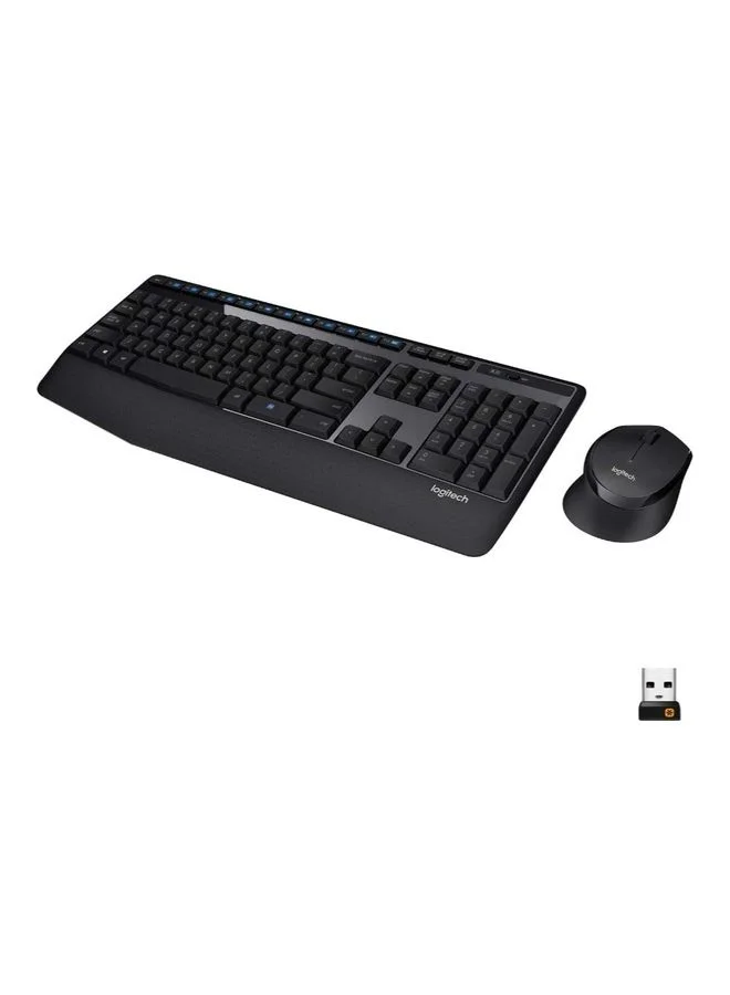 Wireless Keyboard and Mouse Combo Arabic Layout Ergonomic Design (Black, 1 Set) f6irh