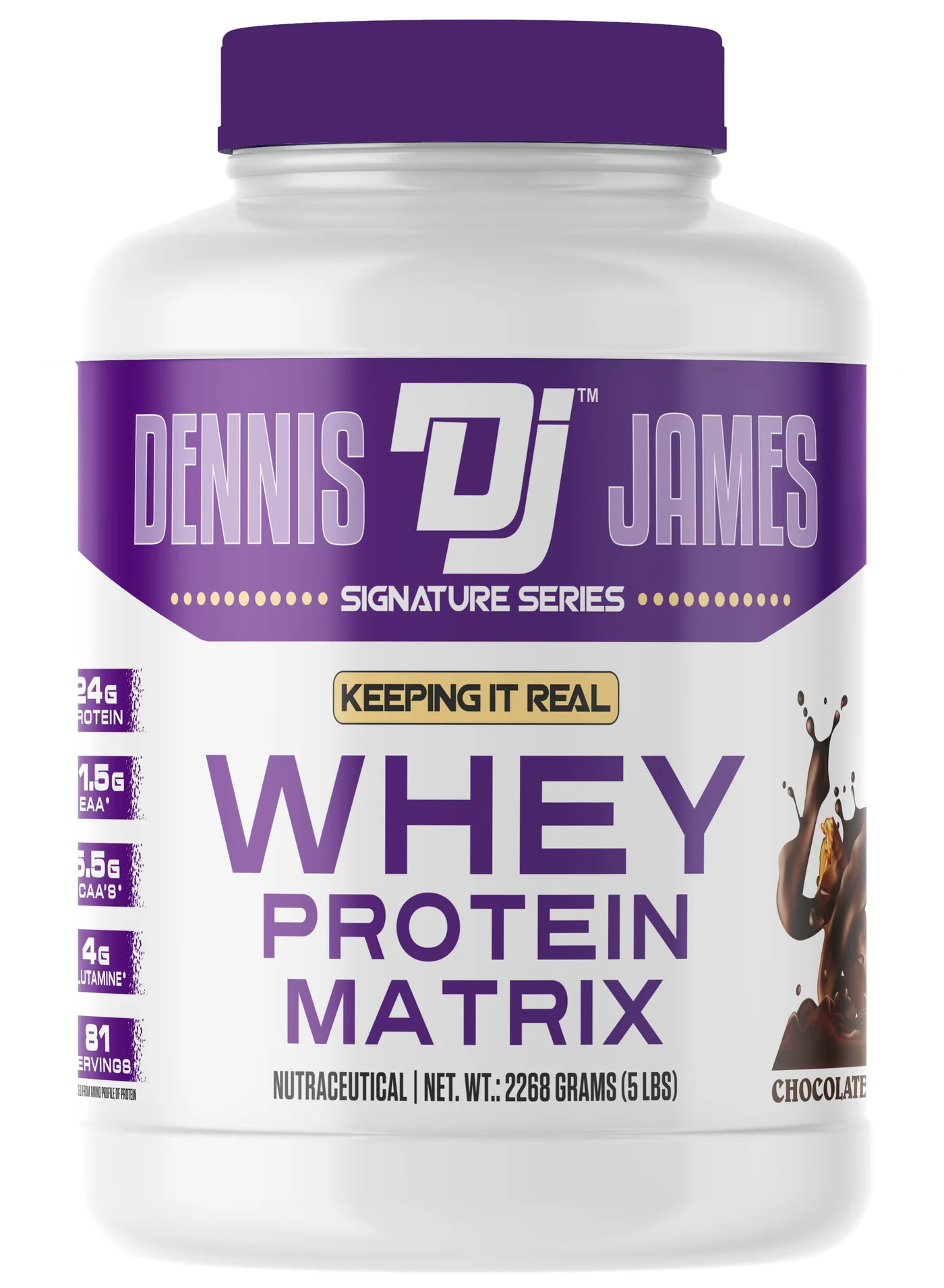 DENNIS JAMES Signature Series Whey Protein Matrix Advanced Muscle Support Formula (Chocolate Fudge, 2.27 kg) uhle5
