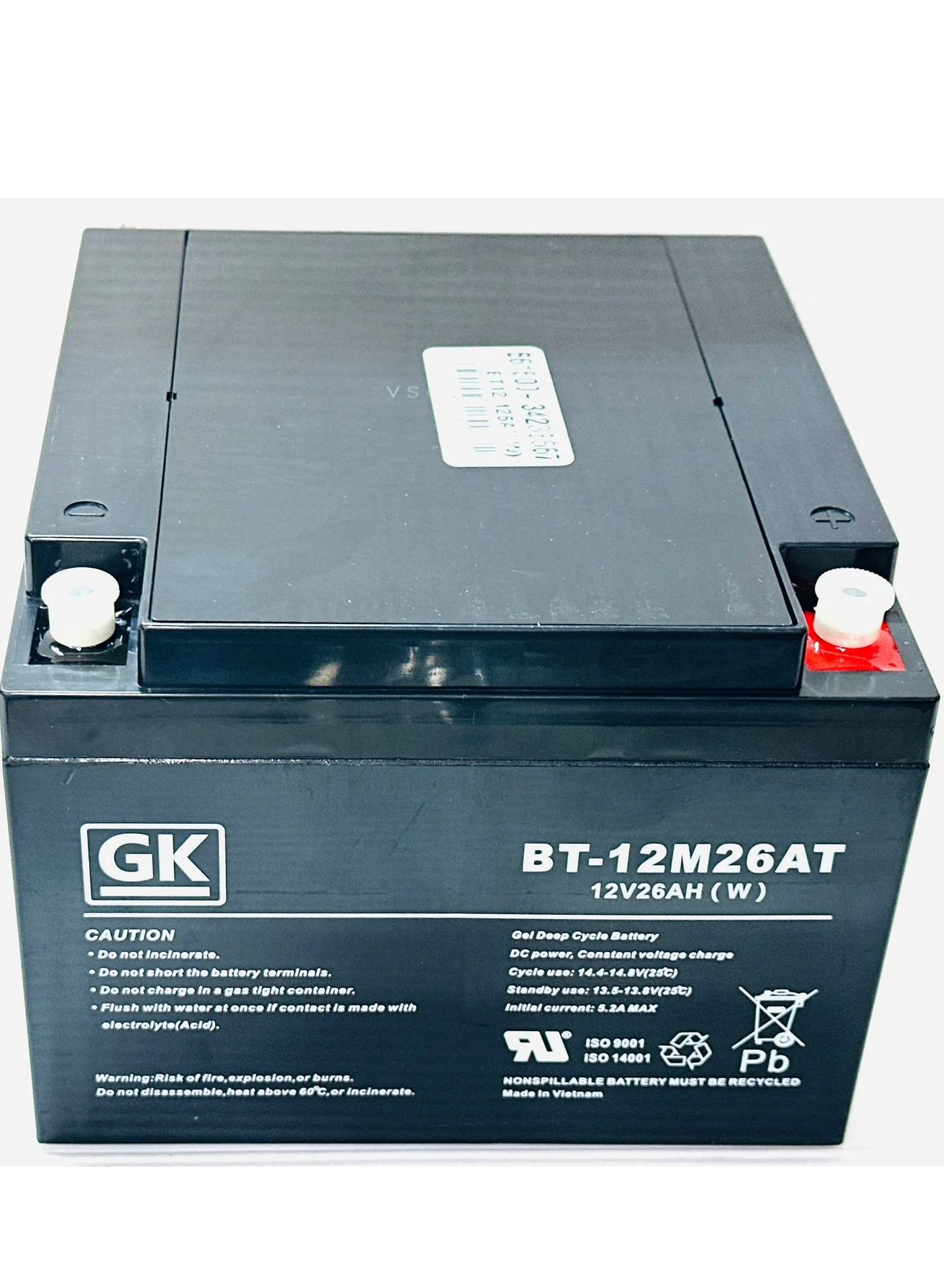 GK 12V 26AH AGM VRLA Deep Cycle Battery Premium Sealed Lead Acid Power Supply (12V, 26AH) fnl0k