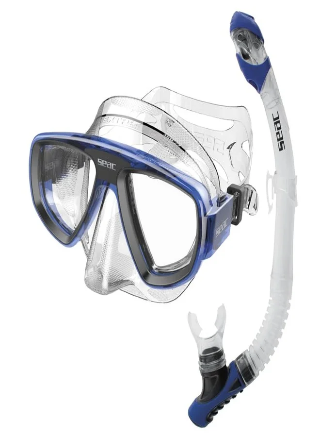 Seac Bis Extreme and Reverse Dry Snorkeling Set (Blue, Adult) ynirg