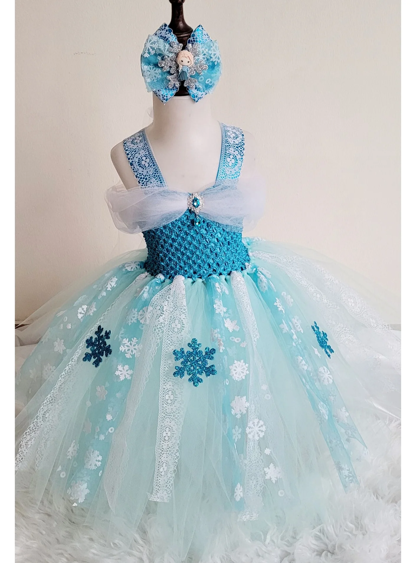 Daddy's Angel Princess Costume Dress for Girls Premium Fancy Dress Outfit (Blue, 120 cm) 6c0yw