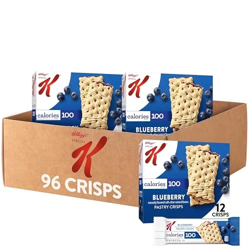 Breakfast Pastry Crisps Blueberry Flavored Snack Bars (8 Boxes, 96 Count) ewu8i