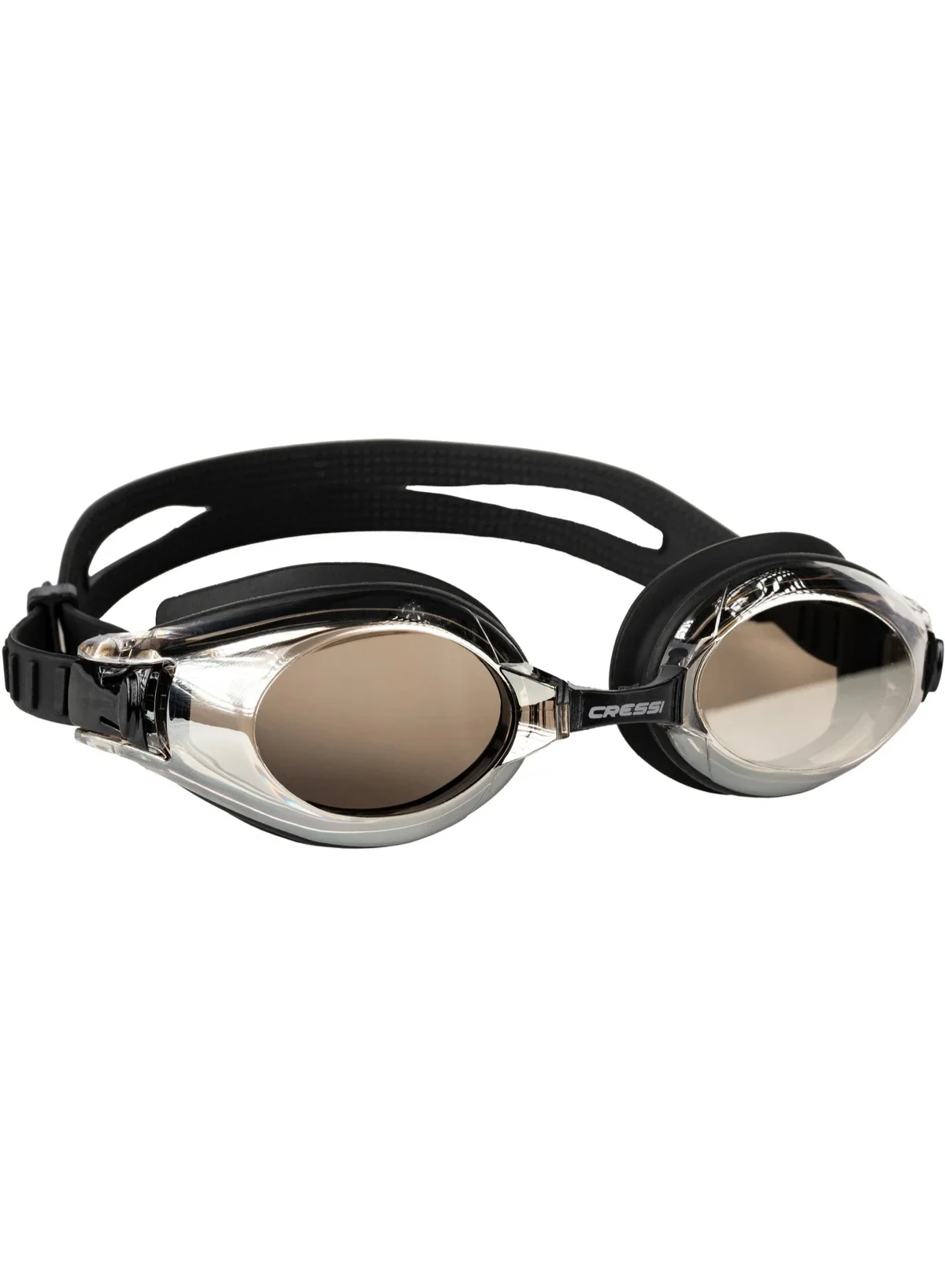 Cressi Nuoto 3.0 Professional Swim Goggles Mirrored Lens Anti-Fog UV Protection (Black/Silver, Adult) rw2rt