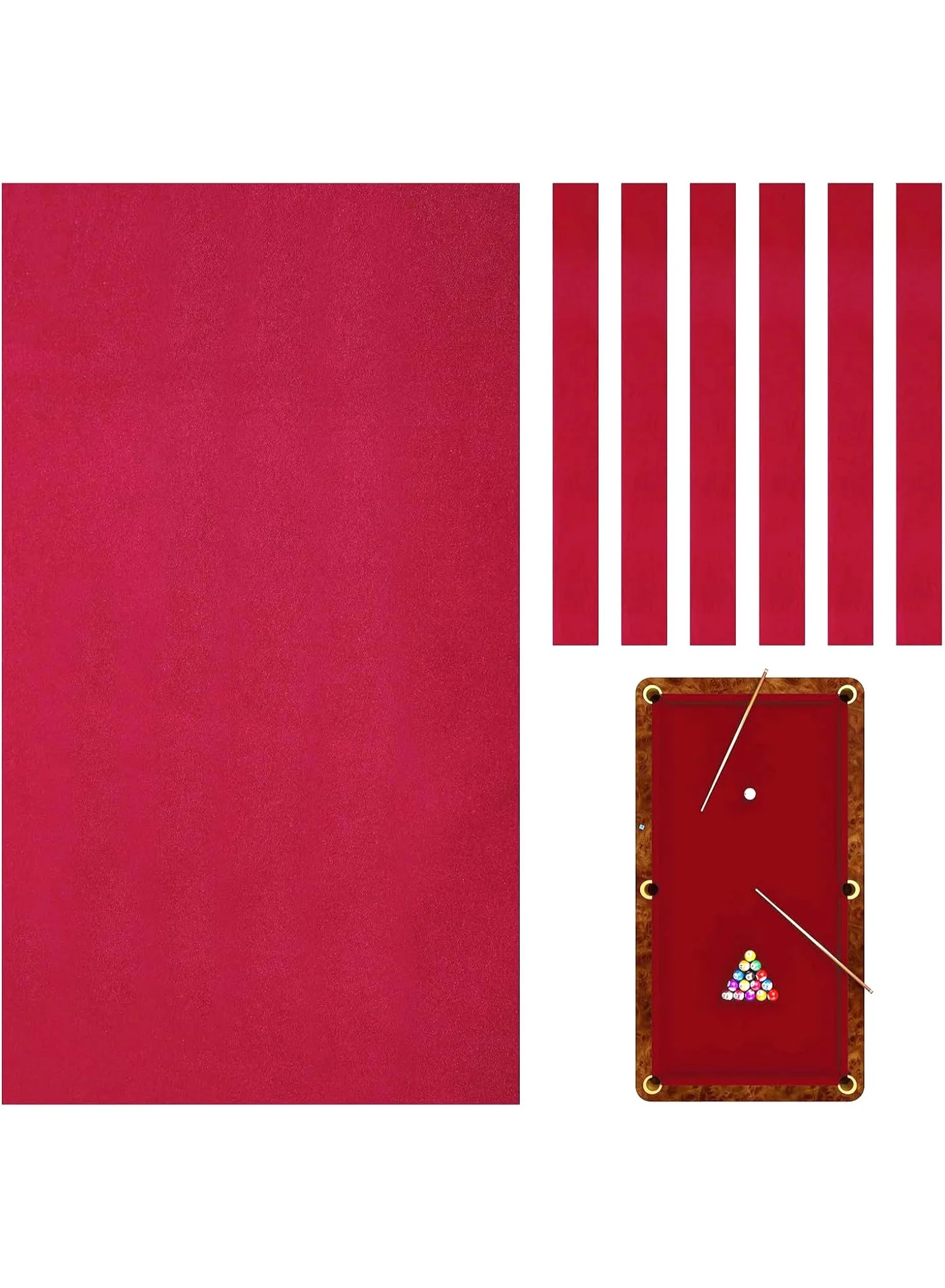 LAMAY Professional Billiard Cloth Felt for 9 Foot Pool Table with Cushion Strip (Red, 275 cm x 155 cm) f0zo1