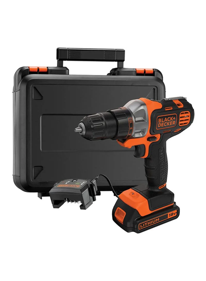 Premium Cordless Multi-Evo Drill Driver Kit 18V 1.5Ah 10mm Chuck for Home and Professional DIY Projects (Orange, 18V) 16ri9