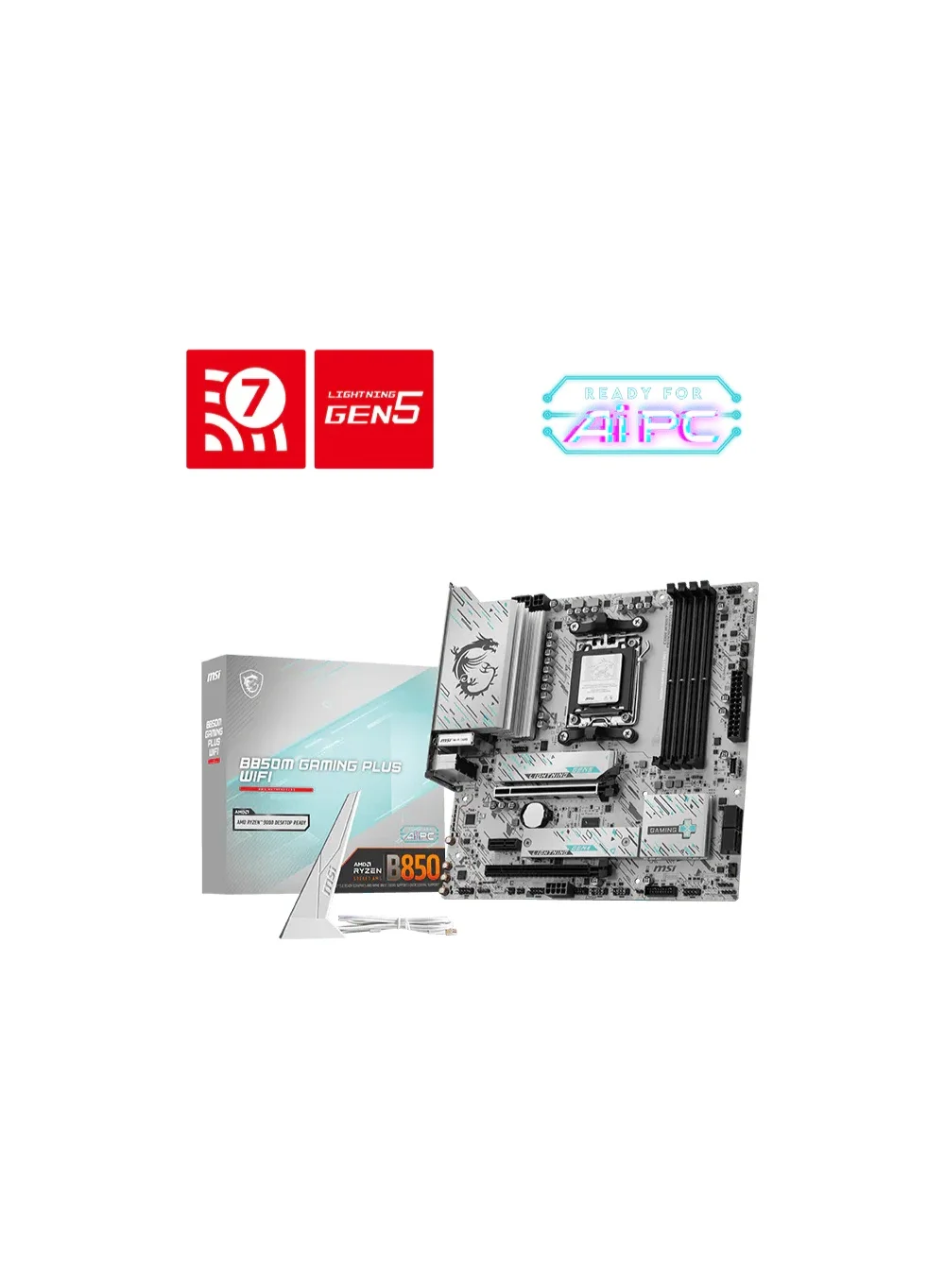 Premium Micro-ATX Gaming Motherboard AM5 Socket with Wi-Fi 7 and PCIe 5.0 Support (B850M Chipset, 256GB DDR5 RAM Capacity) 36nth