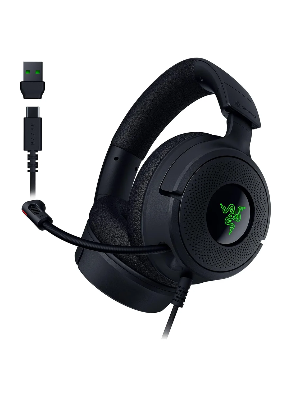 Premium Wired Gaming Headset with RGB Lighting and Memory Foam Cushions for PC and Console (Black) wf3kb