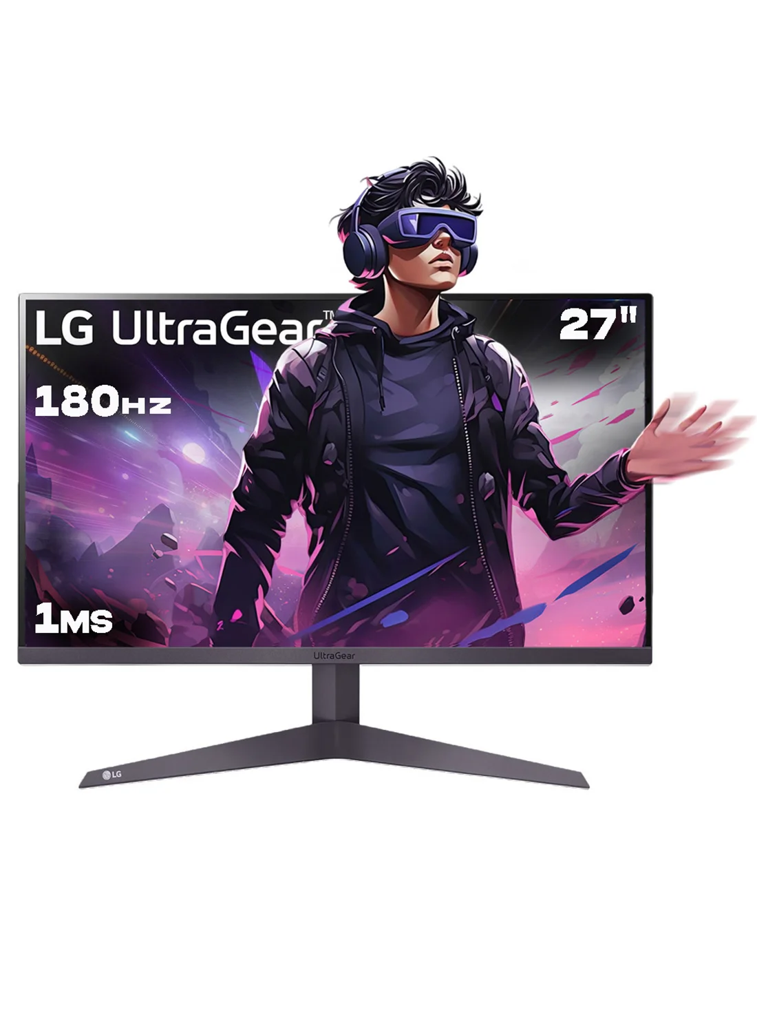 Ultra-HD 27-inch FHD 180Hz Gaming Monitor, 1ms Response Time, HDR 10, Adaptive Sync, 16:9 Aspect Ratio (Black) eeju5