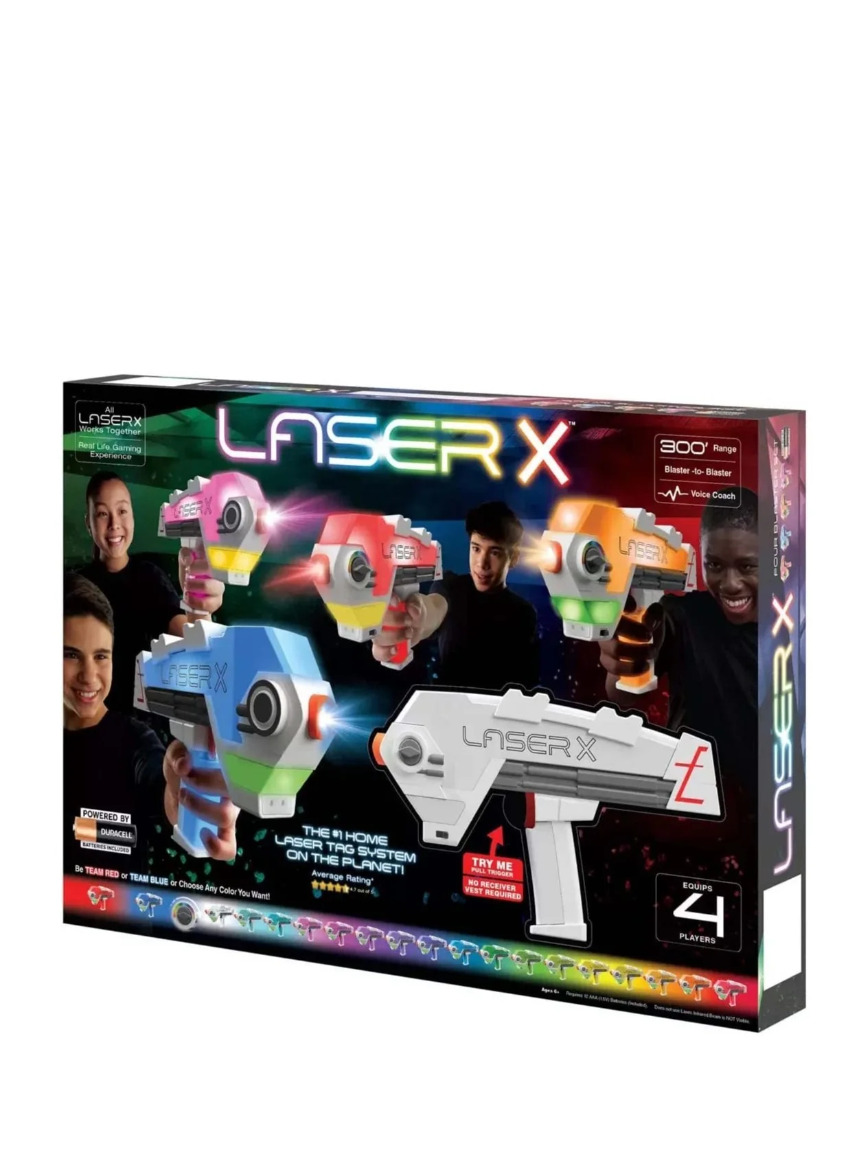 Laser X Blaster-To-Blaster Interactive Toy Game Set (4 Pack, Indoor and Outdoor Play) 8t533