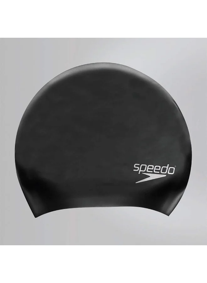 Premium Unisex Swimming Cap Durable Silicone Swim Accessory for Training and Fitness (Black, One Size) hd0xd