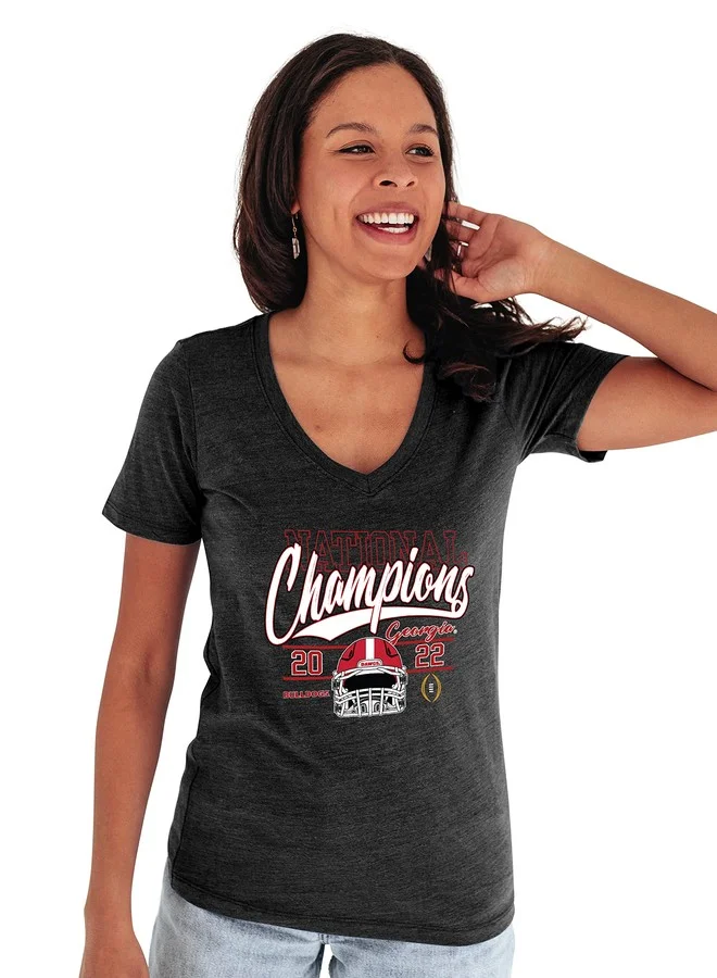 Blue 84 Georgia Bulldogs National Champions Graphic T-Shirt Premium Triblend Fabric (Black, Small) u7op8