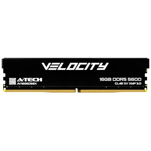 ATech Velocity Desktop Gaming Memory 16GB DDR5 5600MHz UDIMM 288-Pin High-Performance RAM Module xpipe