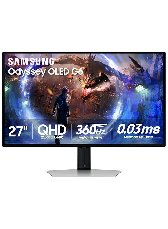 Ultra-HD 27 Inch OLED Gaming Monitor QHD 360Hz 1ms Anti-Glare Premium Metal Design (Silver, 27 Inch) wqmtn