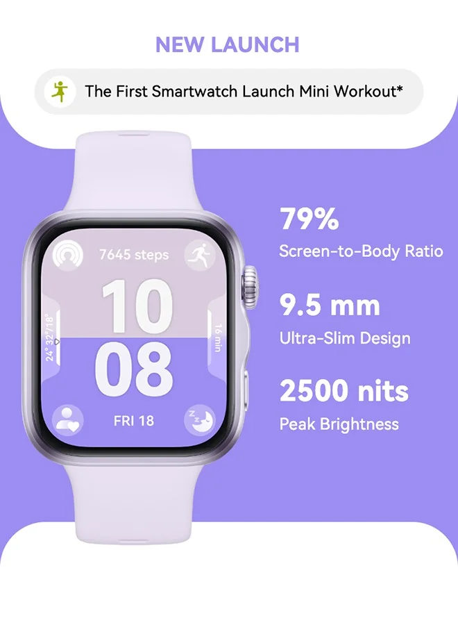 Smart WATCH FIT 5 Fitness Tracker Smart Watch with FullView Display and GPS (Purple, 43 mm) gbdu3