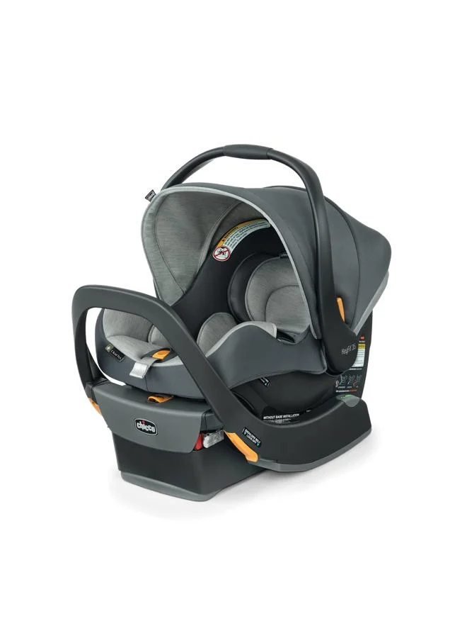 Premium Infant Car Seat with Base and Privacy Shield (Grey, 15.8 kg Capacity) aled8