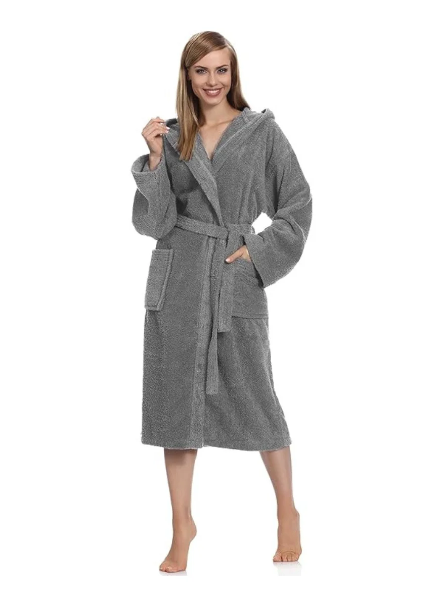 White Rose Premium Soft Fleece Dressing Gown Bathrobe for Women (Grey, XL) z4dtk