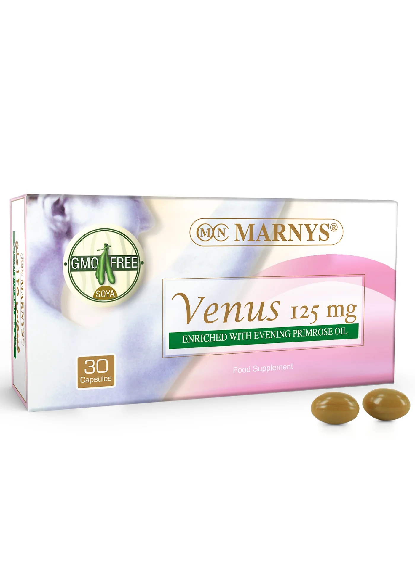 Marnys Venus Isoflavones 125 mg Soy Isoflavones and Evening Primrose Oil Supplement for Women (30 Capsules) d7n4p
