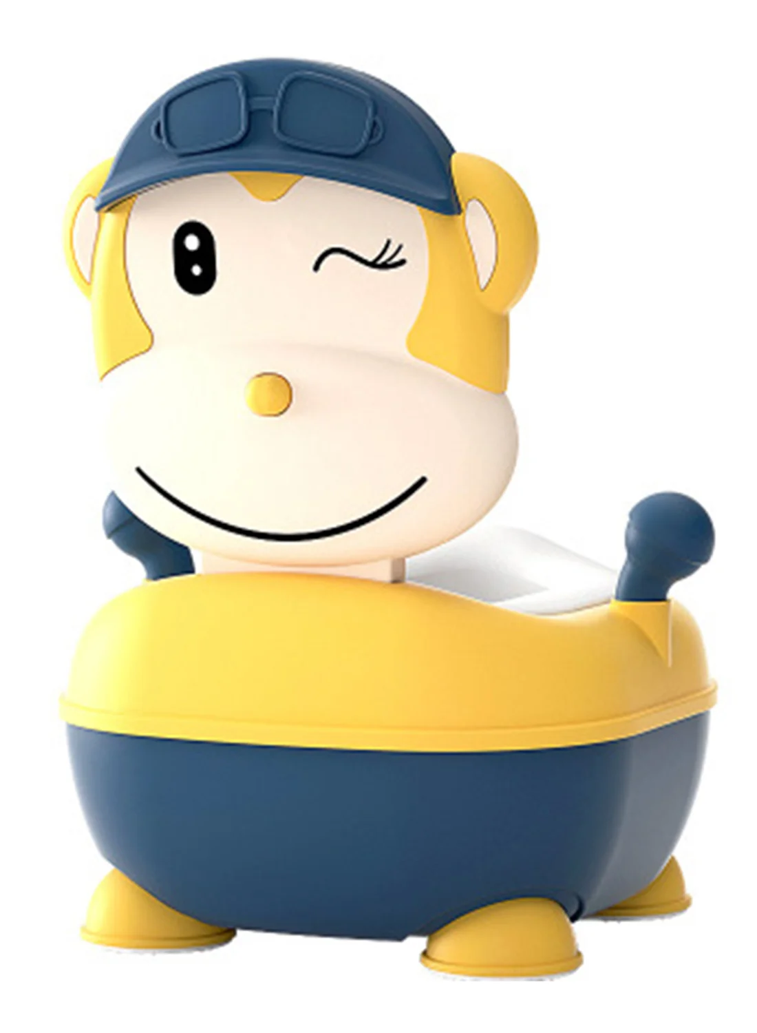 Eazy Kids Portable Monkey Potty Seat Soft Cushioned With Handles (Yellow, 30 cm) a17qo