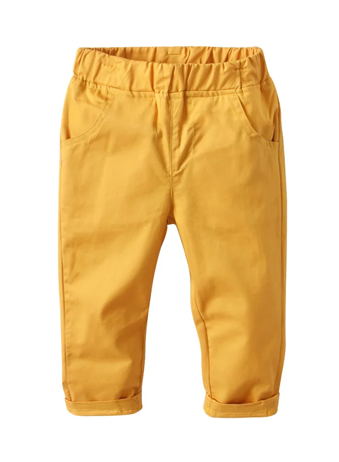 Sharpdo Casual Pants with Utility Pockets (Yellow, Medium) wdyc0