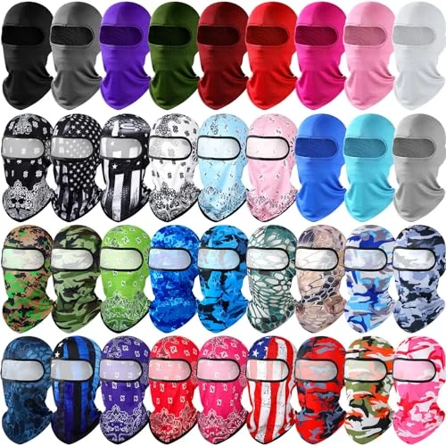 Vicenpal Full Face Balaclava Ski Mask UV Protection Windproof Headwear for Outdoor Sports (36 Pack, Mixed Colors) mfoq1